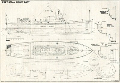 Picket boat 50 ft.,      Land: GB,  Bouwjaar: 1908,  Schaal:  ,  Lengte: ,  Bladen: 2\